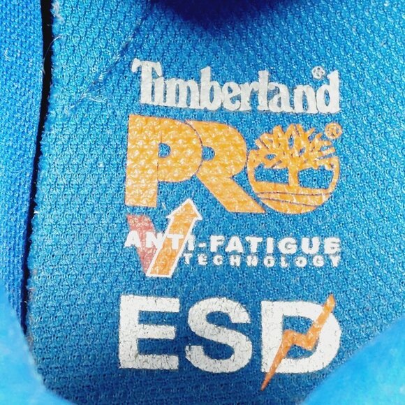 Timberland PRO Powertrain Alloy Toe ESD Work Black Blue Athletic Sneakers A927 - Picture 8 of 11